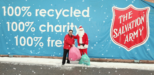 2013-12-21 Community Clothing Donation Event Snow with Santa