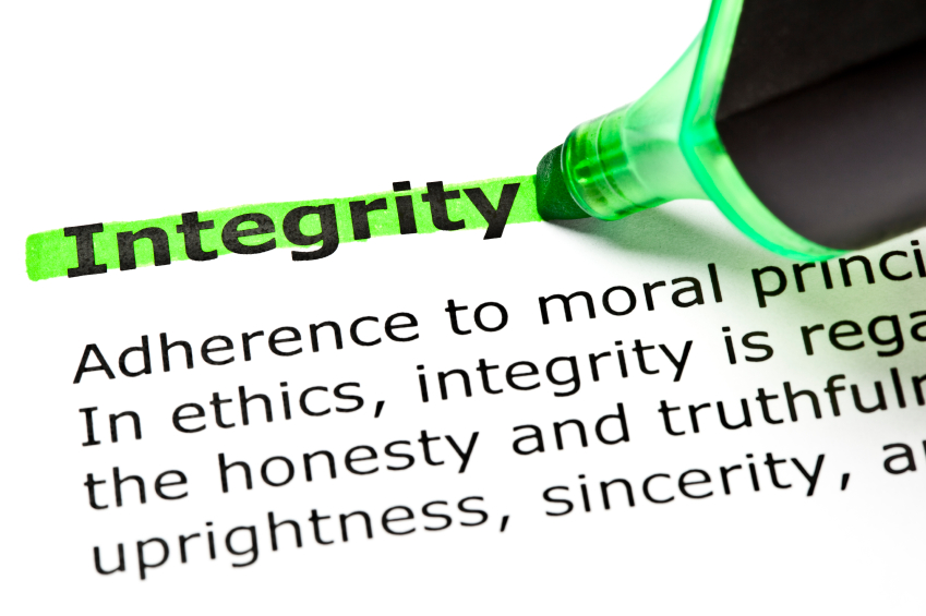 'Integrity' highlighted in green